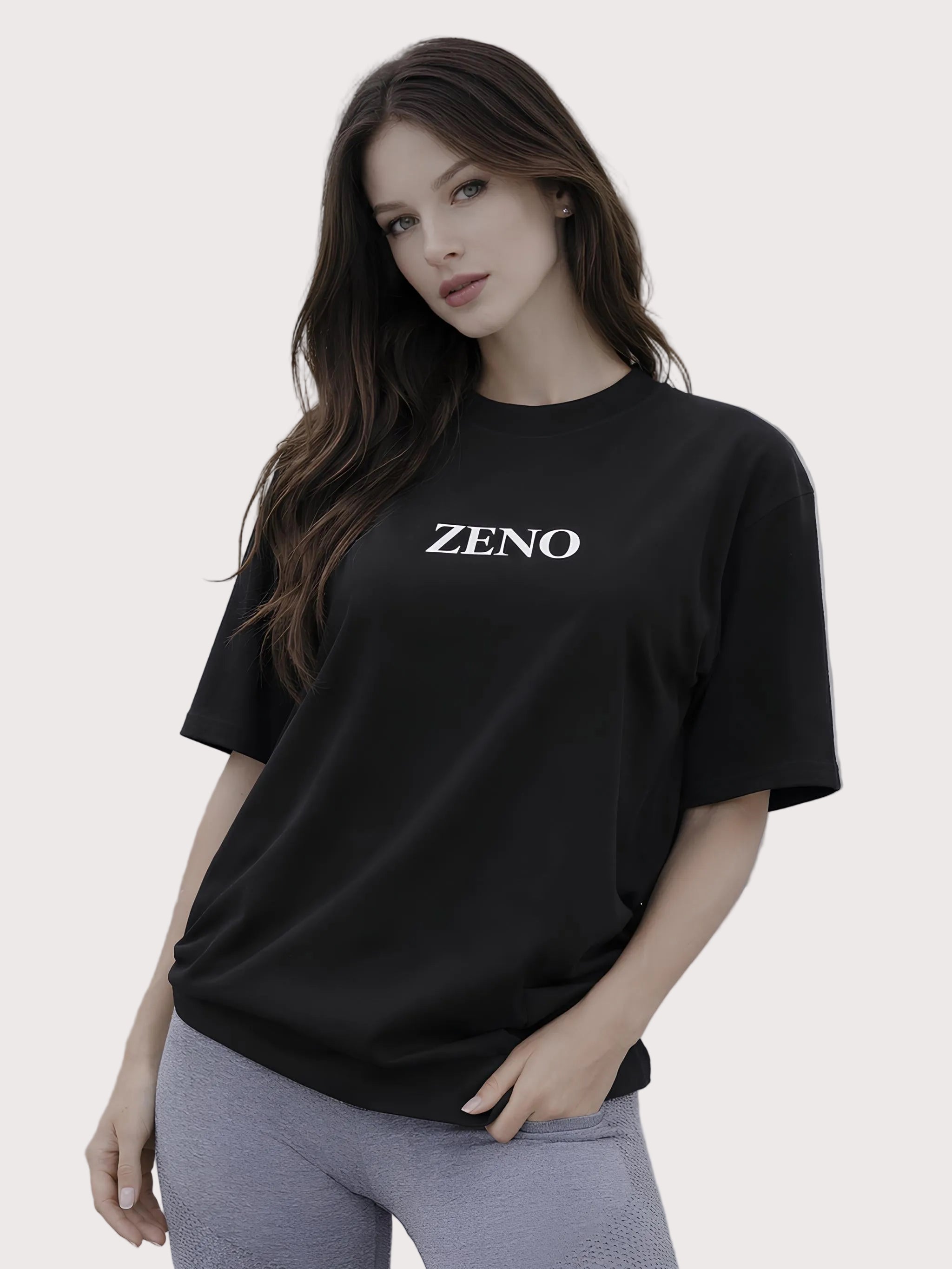 Unisex organic oversized high neck t-shirt