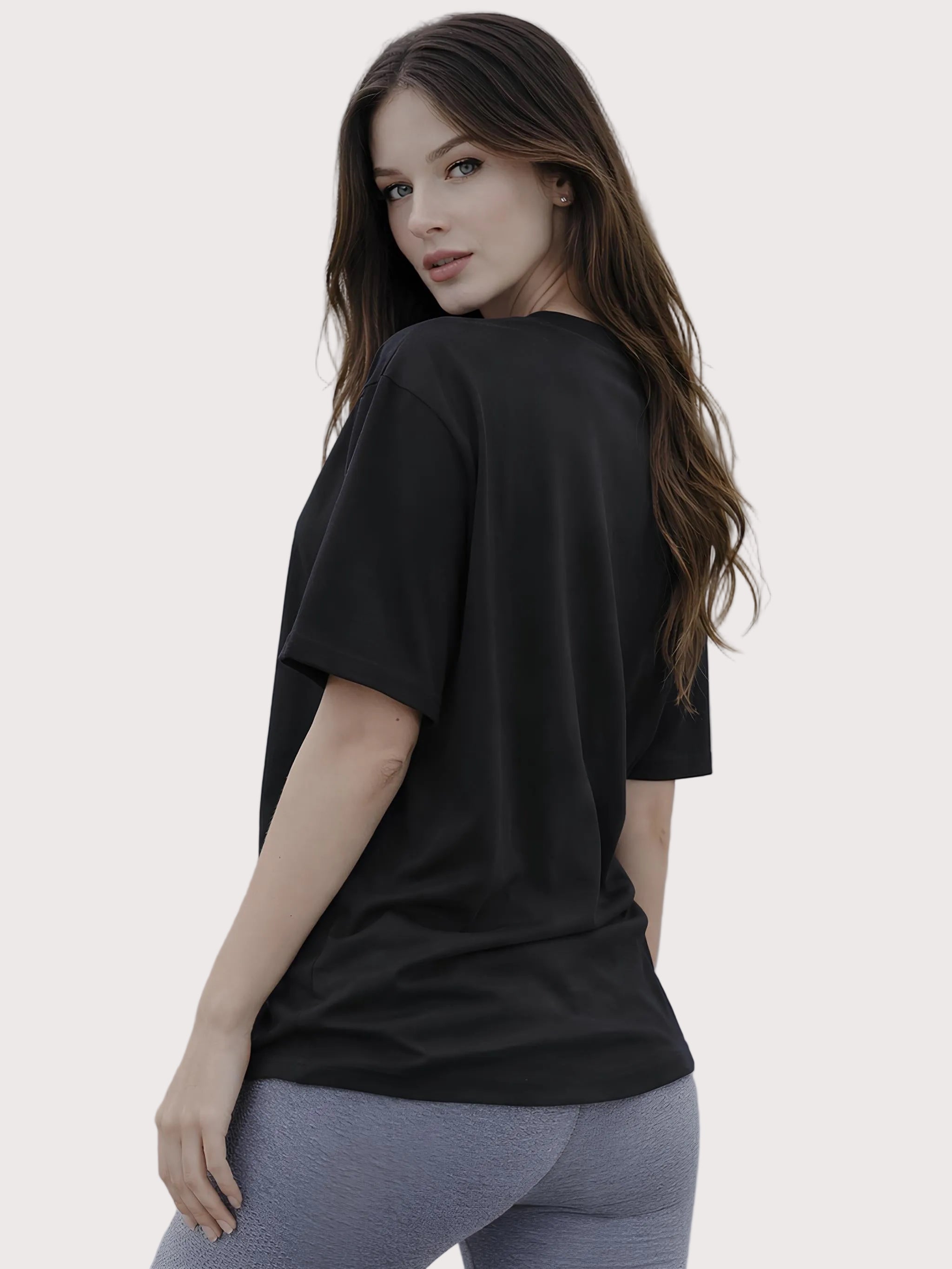 Unisex organic oversized high neck t-shirt