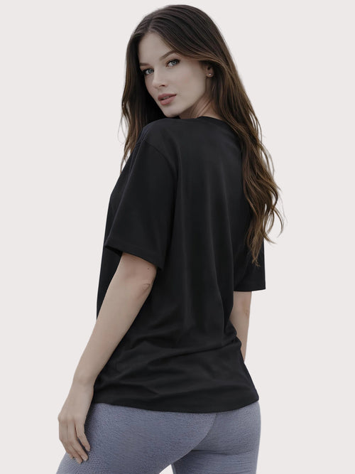 Unisex organic oversized high neck t-shirt